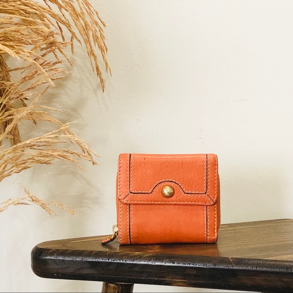 Liz Claiborne Orange Leather Wallet